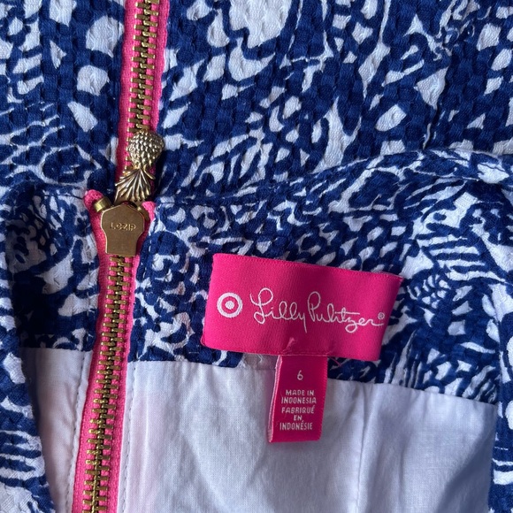 Lilly Pulitzer Shift Dress Upstream Fish Print Size 6 - Picture 10 of 11